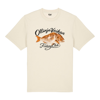 Fishing club t-paita Beige